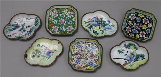 A group of Chinese Canton enamel wares